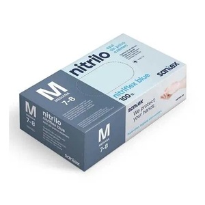 Сини нитрилни ръкавици Nitrilo / Santex