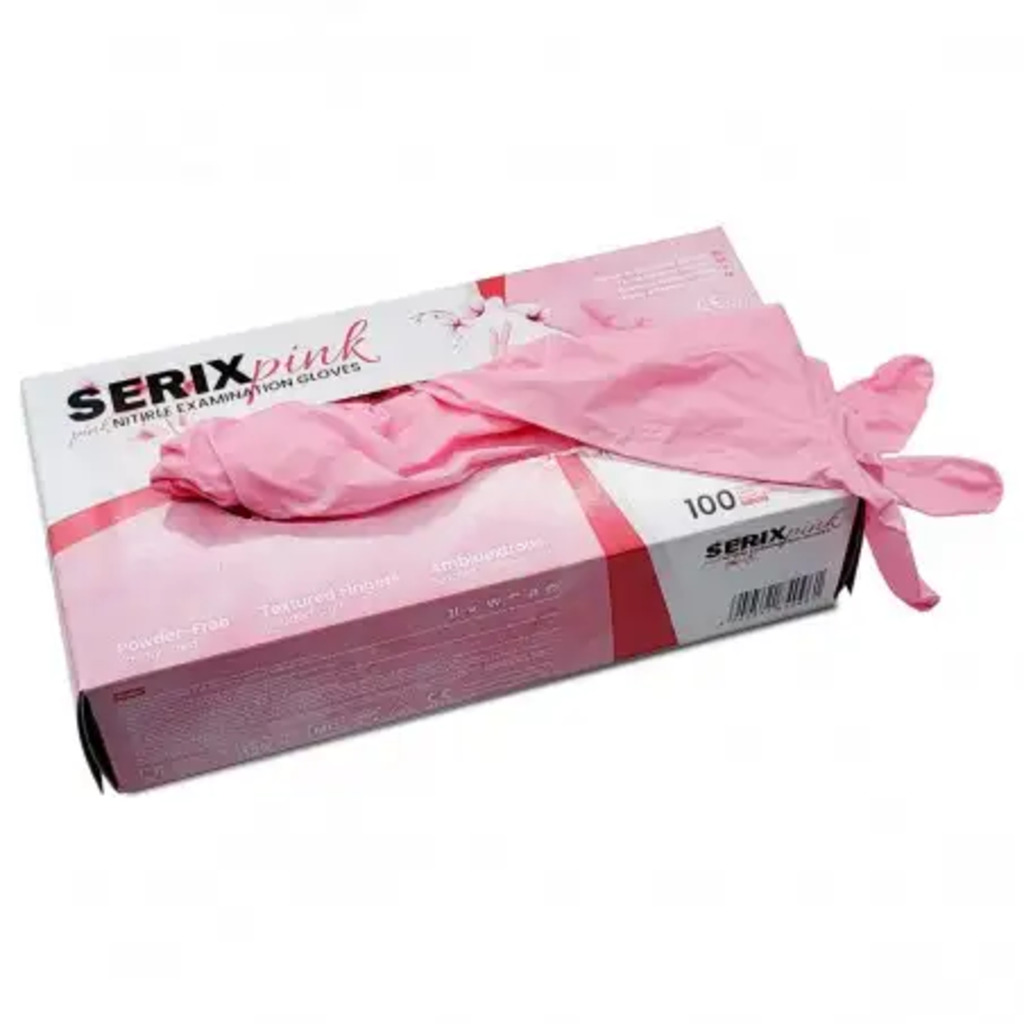 Розови нитрилни ръкавици Serix [2]