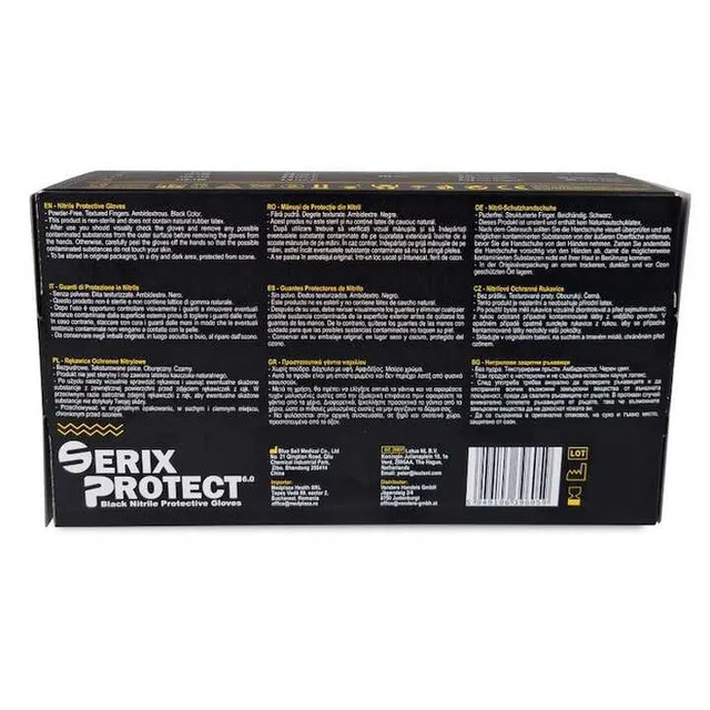Черни плътни нитрилни ръкавици Serix Strong 6 гр. [4]
