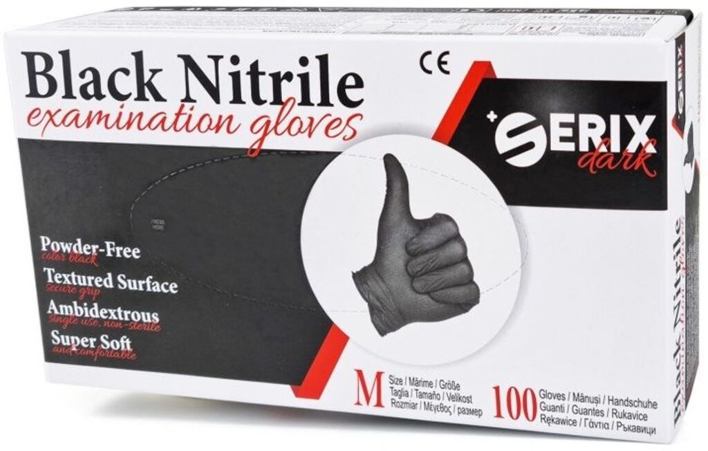 Черни нитрилни ръкавици Serix [2]