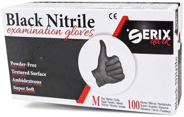 Черни нитрилни ръкавици Serix [2]