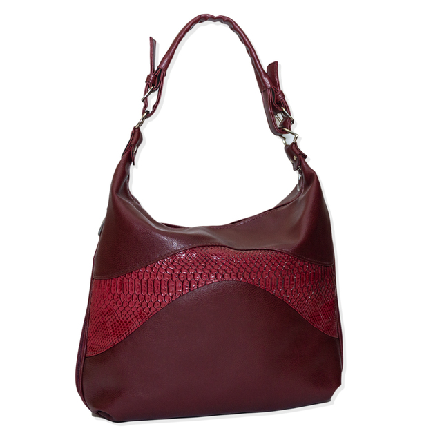 Дамска кожена чанта бордо [1]