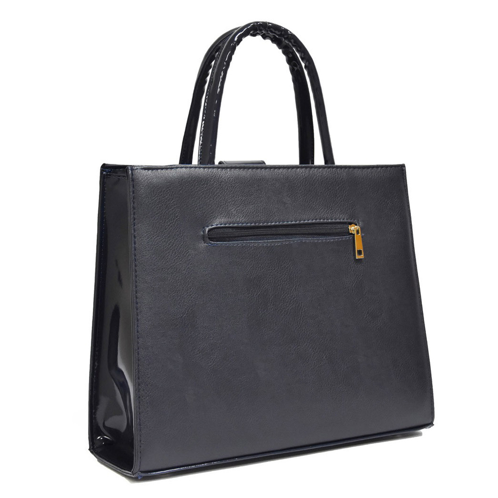  Синя кожена дамска чанта [2]