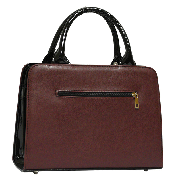  Дамска кожена чанта бордо [2]